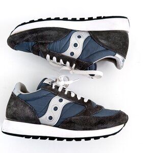 Saucony Jazz Original Women's Retro Casual Sneakers 7.5 Suede Blue Gray Silver